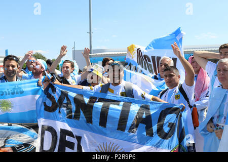 Spartak Stadium, Moscow, Russia. 16th June, 2018. FIFA World Cup Football, Group D, Argentina versus Iceland; Argentina fans ahead of the fixture Credit: Action Plus Sports/Alamy Live News Stock Photo