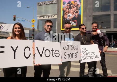 West Hollywod, Ca. 15th June, 2018. Deena Nicole Cortese, Vinny Guadagnino, Mike 'The Situation' Sorrentino, Ronnie Ortiz-Magro, Pauly D at MTV's Jersey Shore FYC Photo Op in West Hollywood, California on June 15 2018. Credit: David Edwards/Media Punch/Alamy Live News Stock Photo