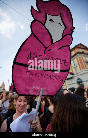 Turin, Italy. 16th June, 2018. People demonstrate for the LGBT rights. Credit: MLBARIONA/Alamy Live News Stock Photo