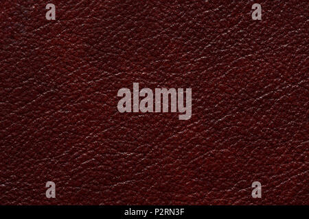 Exquisite leather texture in contrast dark red colour. Stock Photo