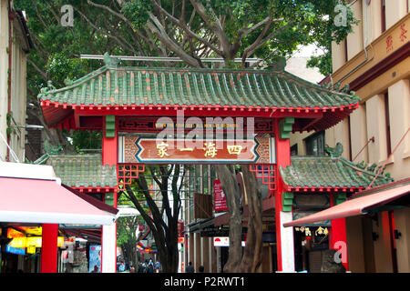 SYDNEY, AUSTRALIA - April 6, 2018: Colourful Chinatown is a mixture of asian culture, shopping and cuisine Stock Photo