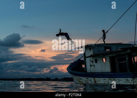 Sunset in Barra de Guaratiba Stock Photo