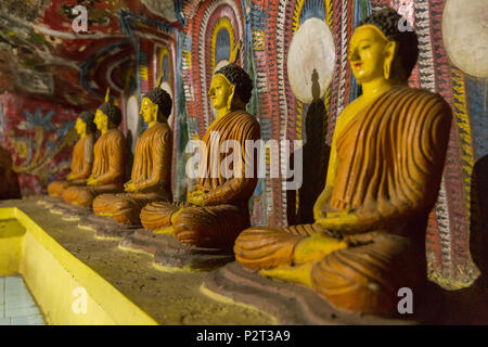 Interior of the pagoda of Dhowa Rock Temple, Sri Lanka. July 2017 Stock Photo