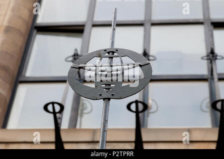 Glasgow School of Art building, also known as The Mack Building, showing decorative ironwork designed by architect Charles Rennie Mackintosh. Stock Photo