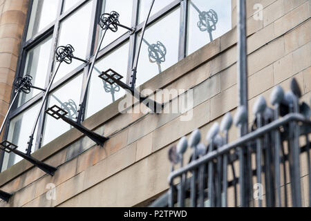 Glasgow School of Art building, also known as The Mack Building, showing decorative ironwork designed by architect Charles Rennie Mackintosh. Stock Photo