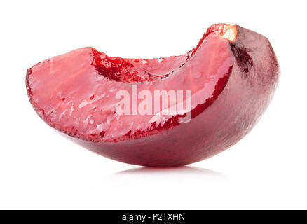 Slice of cherry isolated on white background with clipping path Stock Photo