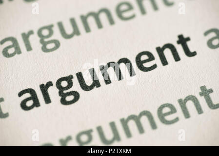 word argument printed on white paper macro Stock Photo