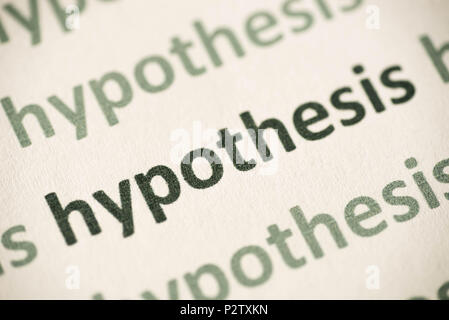 word hypothesis printed on white paper macro Stock Photo