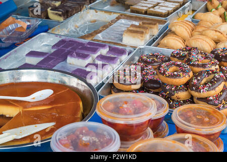 Various types of snacks selling in Ramadan bazaar Malaysia. Stock Photo