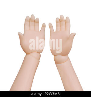 Two plastic dummy hands holding some invisible thing. Isolated on white background. Stock Photo
