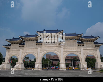 Taipei, MAY 22: The beautiful Liberty Square of Chiang Kai-shek Memorial Hall on MAY 22, 2018 at Taipei, Taiwan Stock Photo