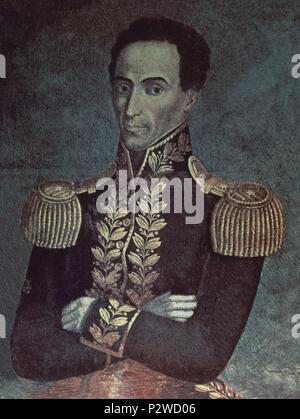 Portrait of Simon Bolivar (1783-1830), general and politician from