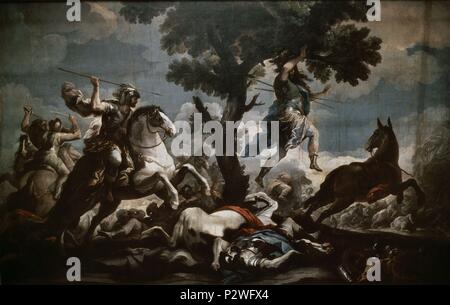 Joab Killing Absalom. Madrid, Prado museum. Author: José del Castillo (1737-1793). Location: MUSEO DEL PRADO-PINTURA, MADRID, SPAIN. Stock Photo