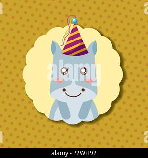 cute animal happy birthday Stock Vector