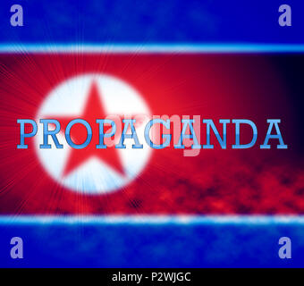 Propaganda Communist Lie From North Korean 3d Illustration. Disinformation And Misleading Government Politics Hoax From NK Dprk Stock Photo