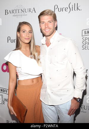 OK! Magazine Summer Kickoff Party at Magic Hour at Moxy Times Square  in New York City  Featuring: Amanda Batula, Kyle Cooke Where: New York, New York, United States When: 15 May 2018 Credit: Derrick Salters/WENN.com Stock Photo