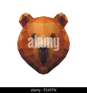 Low poly illustration. Bear Stock Vector