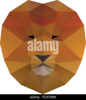 Low poly illustration. Lion Stock Vector