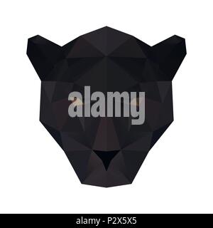Low poly illustration. Panther Stock Vector