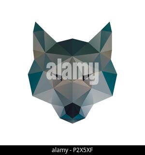 Low poly illustration. Wolf Stock Vector