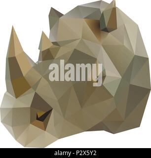 Low poly illustration. Rhino Stock Vector