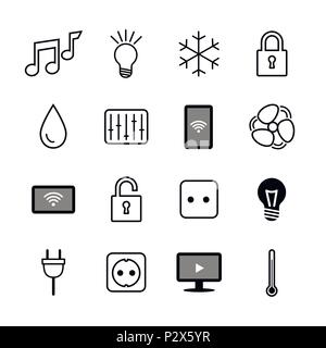 Set of icons. Internet of things. Smart house.Smart home Stock Vector