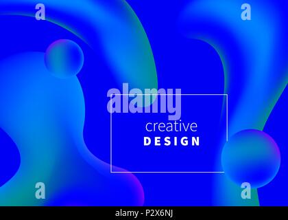 Poster with blue molecules Stock Vector