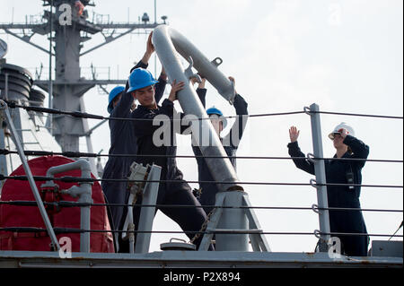 A Mk 46 lightweight torpedo is deployed during naval exercises off the ...
