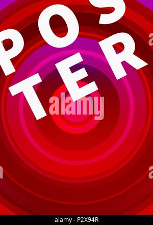 Gradient abstract red poster with circles. Vector illustration Stock Vector