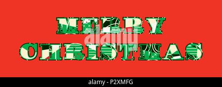 The words MERRY CHRISTMAS concept written in colorful abstract typography. Vector EPS 10 available. Stock Vector