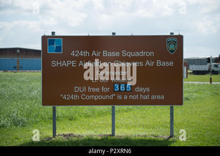 U.S. Airmen with the 424th Air Base Squadron and their Families celebrate 365 days without driving-under-influence offense with a Safety/Family and back-to-school day on Chièvres Air Base, in Chièvres, Belgium, August 09, 2016. (U.S. Army photo by Visual Information Specialist Pierre-Etienne Courtejoie) Stock Photo