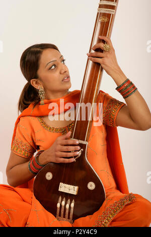 Tanpura, Indian string instrument Stock Photo