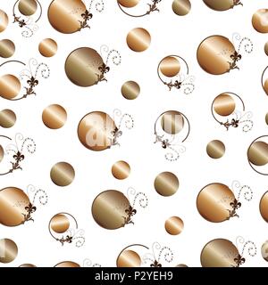 seamless pattern with artistic circles in brown colors Stock Vector