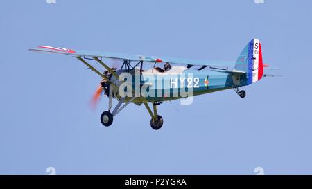 Morane-Saulnier MS.315 (G-MOSA) - flying at the Fly Navy airshow at Shuttleworth on the  3rd June 2018 Stock Photo