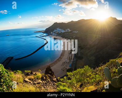 Panoramic view of beach las Teresitas Tenerife Stock Photo