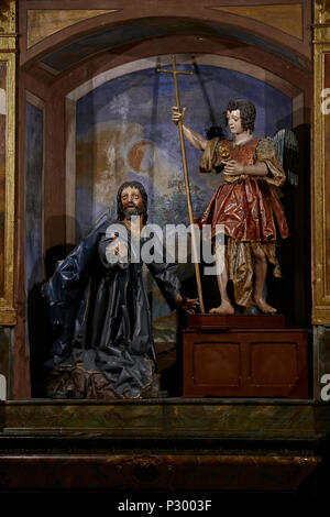 Processional group of the Prayer of the Garden of Andrés de Solanes in a chapel of the church Santa Vera Cruz in the city of Valladolid, Spain Stock Photo