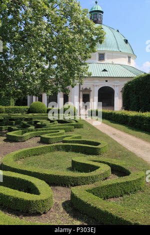 Czech Republic, Kromeriz, Flower Garden, Rotunda, Stock Photo