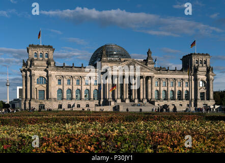Berlin, Germany, people in front of the Reichstag building Stock Photo