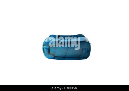 Virtual reality glasses or VR glasses with visual effects on a white background. The technology of the present and the future. Stock Photo