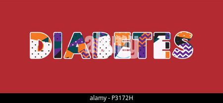 The word DIABETES concept written in colorful abstract typography. Vector EPS 10 available. Stock Vector