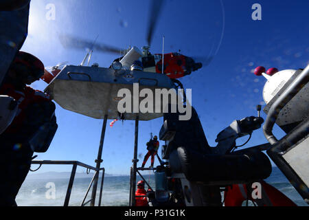 Motor Lifeboat Lowered Stock Photo - Alamy