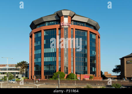 Signage for the Vitality health insurance company outside the company's building in Bournemouth. Stock Photo