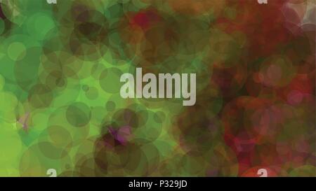 Red and green bubbles, grunge background vector. Ink splatter, blots, spot elements. Watercolor paint splashes pattern, fluid stains spots background. Stock Vector