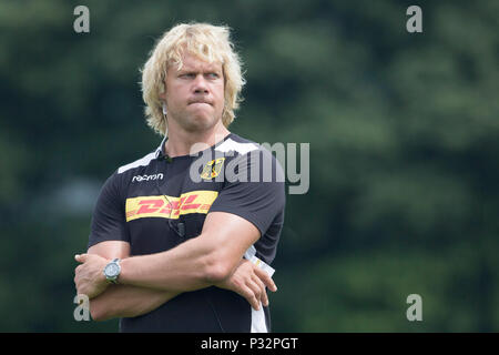 16 June 2018, Germany, Heidelberg: Qualification match for the 2019 Rugby World Cup in Japan, Germany vs Portugal: German coach Mouritz Botha. · NO WIRE SERVICE · Photo: Jürgen Keßler/dpa Stock Photo