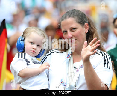 Moscow, Russia. 17th June, 2018. Fans of Germany are seen prior to a group F match between Germany and Mexico at the 2018 FIFA World Cup in Moscow, Russia, June 17, 2018. Credit: Cao Can/Xinhua/Alamy Live News Stock Photo