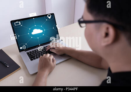 Cloud Computing diagram Network Data Storage Technology Service Stock Photo