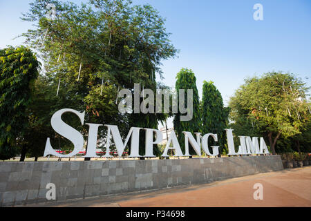 View of Simpang Lima square, Semarang, Indonesia Stock Photo