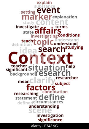 Context, word cloud concept on white background. Stock Photo