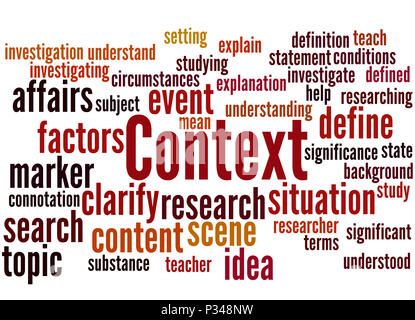 Context, word cloud concept on white background. Stock Photo