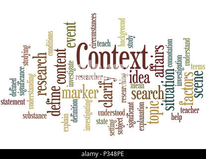 Context, word cloud concept on white background. Stock Photo